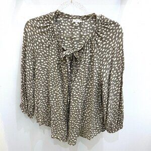 JOIE Silk Cardigan with Neck tie 3/4 Length Sleeve Sz S Gray 100% Silk